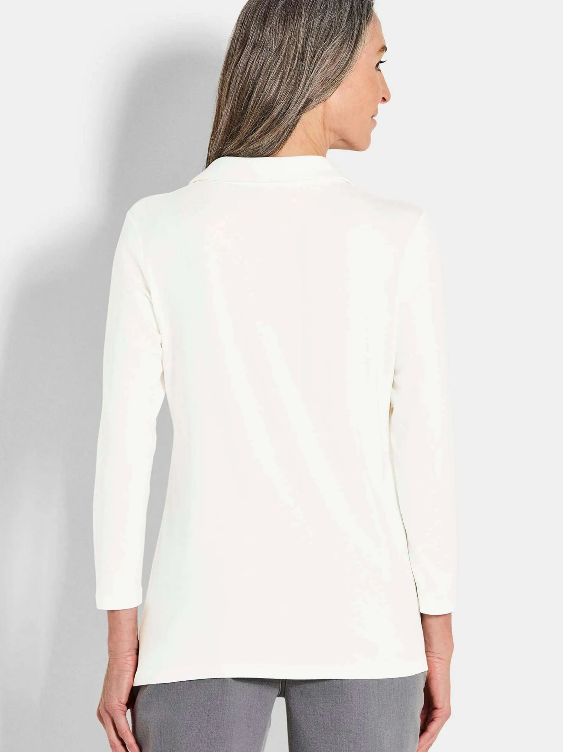 Goldner Damen Longshirts - Kurzgröße in weiß