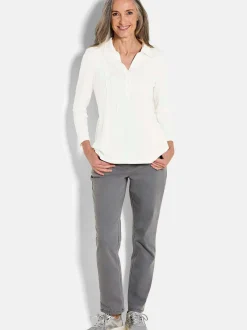 Goldner Damen Longshirts - Kurzgröße in weiß