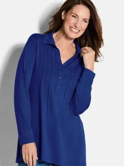 Goldner Damen Longshirts - Kurzgröße in royal