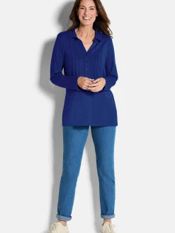 Goldner Damen Longshirts - Kurzgröße in royal