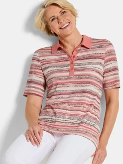 Goldner Damen Poloshirt in altrosa - Ärmel: Halbarm