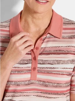 Goldner Damen Poloshirt in altrosa - Ärmel: Halbarm