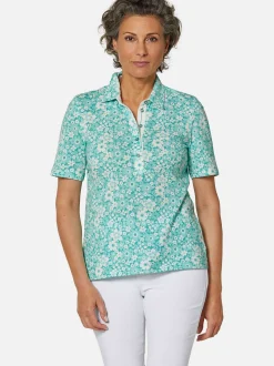 Goldner Damen Poloshirts in grün - Ärmel: kurzarm