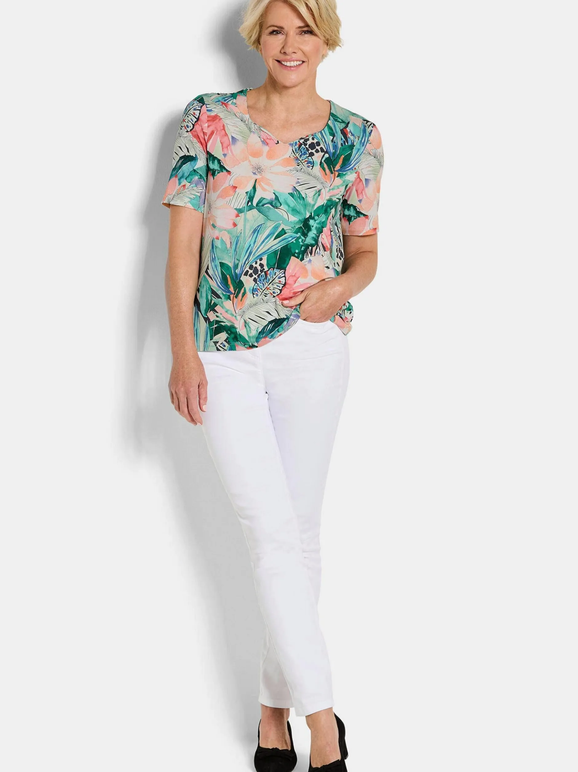 Goldner Damen Print Shirts in mehrfarbig