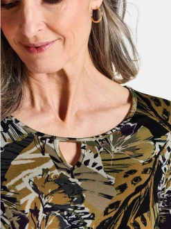 Goldner Damen Print Shirts in gelb - Ärmel: 3/4 Arm