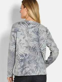 Goldner Damen Print Shirts in grau - Ausschnitt: U-Boot