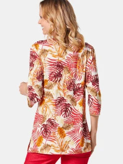 Goldner Damen Print Shirts in orange - Ärmel: 3/4 Arm