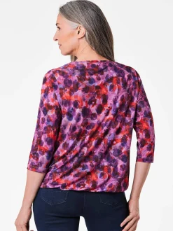 Goldner Damen Print Shirts in lila - Ärmel: 3/4 Arm