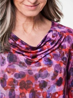Goldner Damen Print Shirts in lila - Ärmel: 3/4 Arm
