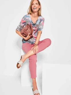 Goldner Damen Print Shirts in koralle - Ärmel: Halbarm