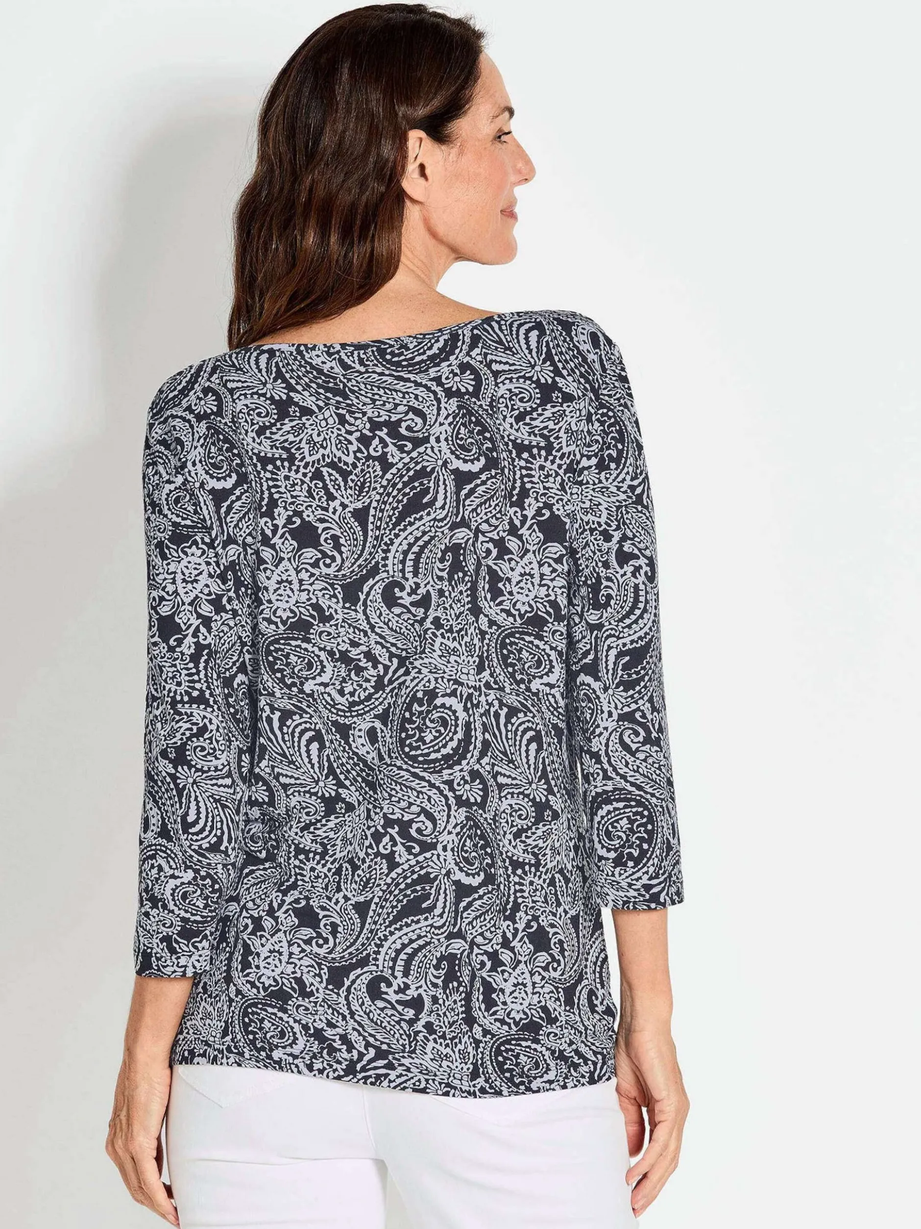 Goldner Damen Print Shirts - Kurzgröße in schwarz