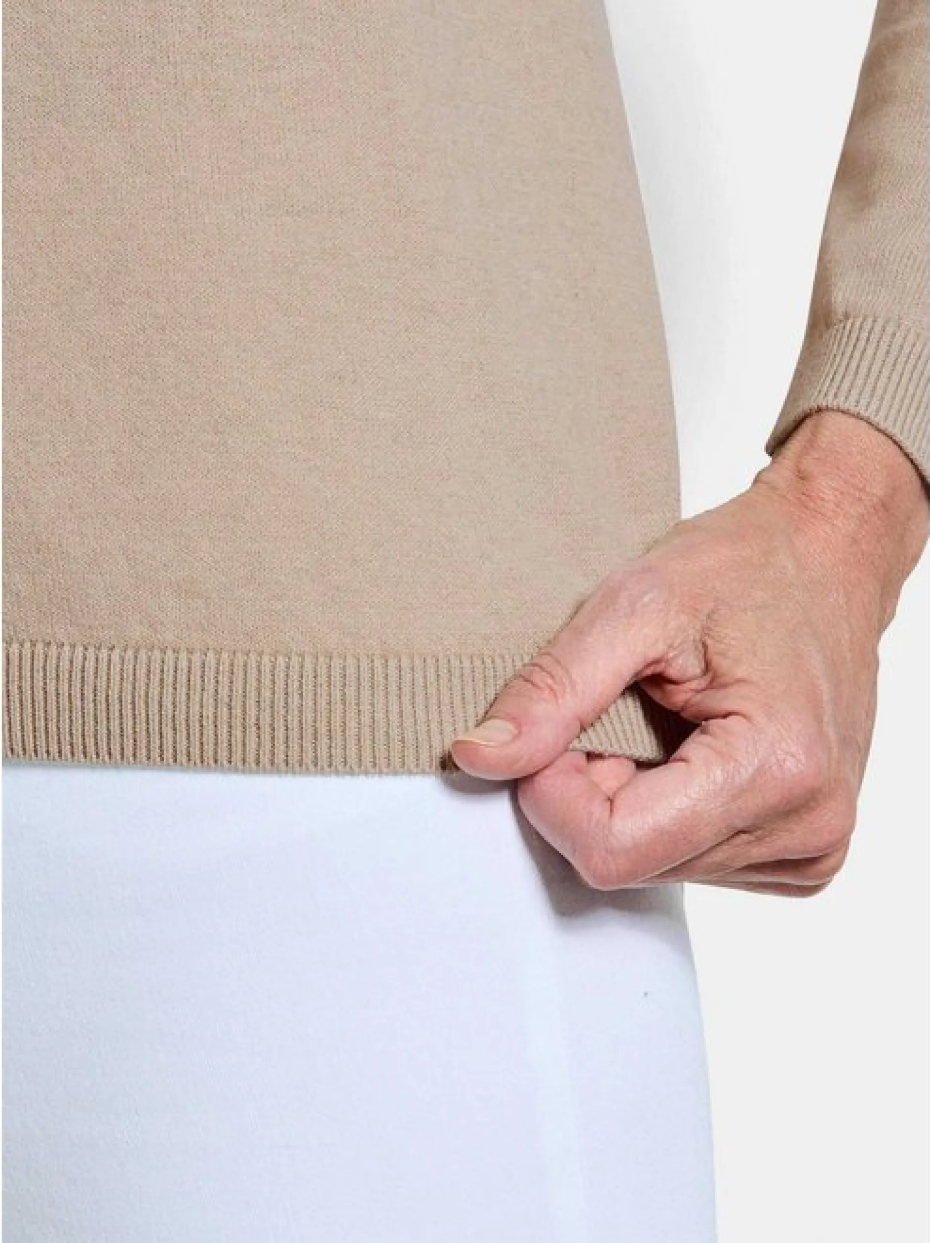 Goldner Damen Pullover in beige - Ärmel: langarm