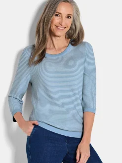 Goldner Damen Pullover in blau - Ausschnitt: Rundhals