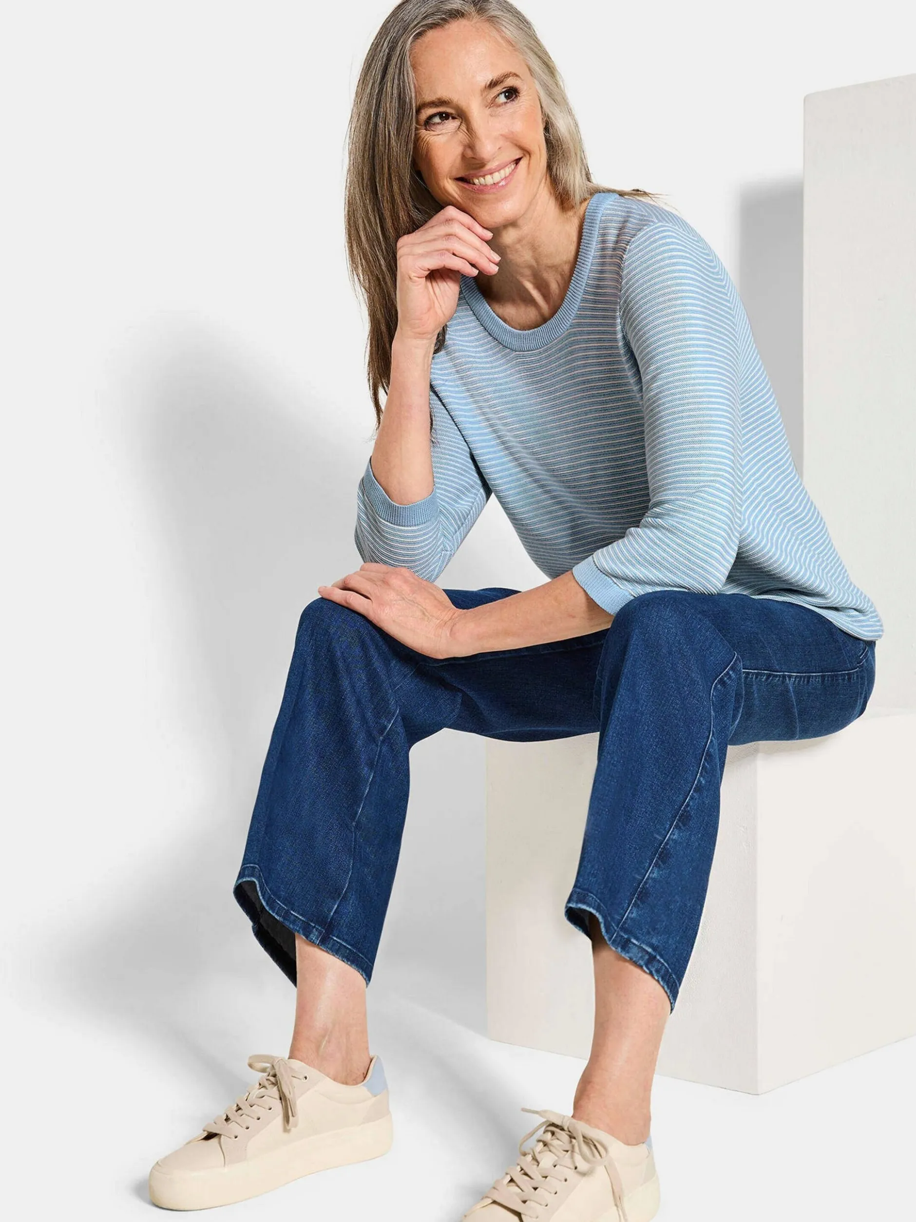 Goldner Damen Pullover in blau - Ausschnitt: Rundhals