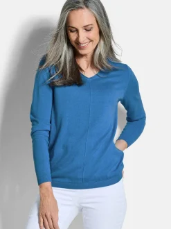 Goldner Damen Pullover in blau - Ärmel: langarm