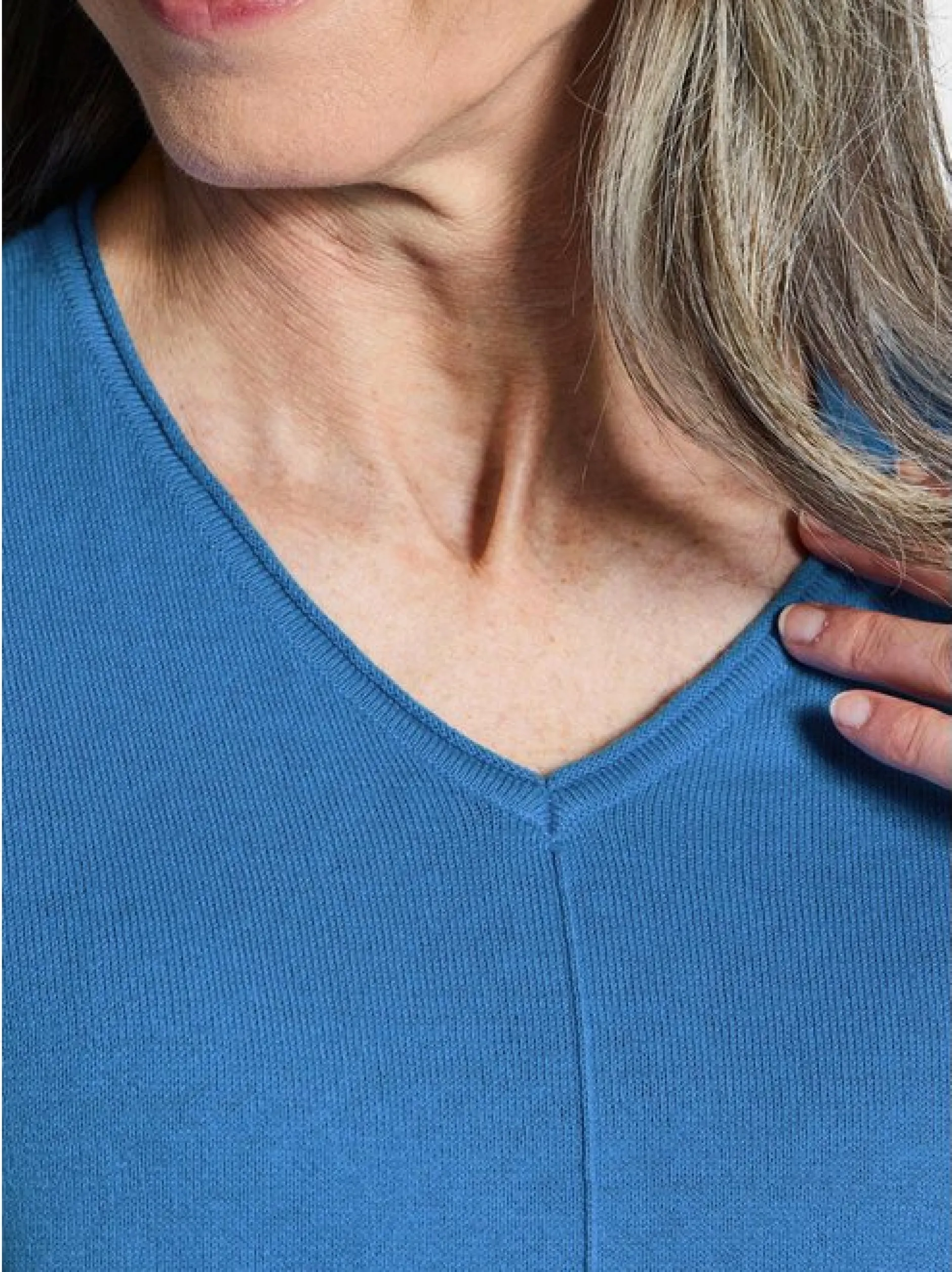 Goldner Damen Pullover in blau - Ärmel: langarm