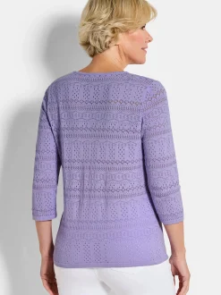 Goldner Damen Pullover in flieder - Ärmel: 3/4 Arm