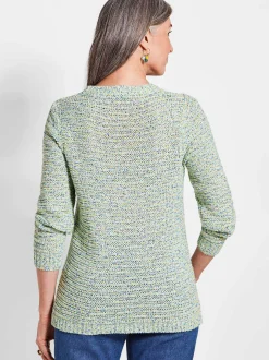 Goldner Damen Pullover in gelb mehrfarbig