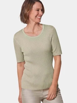 Goldner Damen Pullover in grün - Ausschnitt: Rundhals