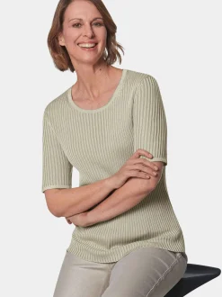 Goldner Damen Pullover in grün - Ausschnitt: Rundhals