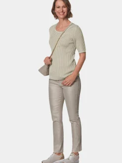 Goldner Damen Pullover in grün - Ausschnitt: Rundhals