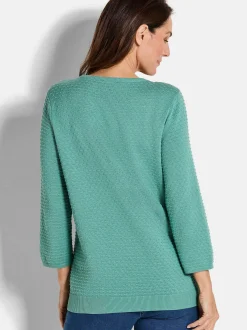 Goldner Damen Pullover in grün - Ausschnitt: Rundhals