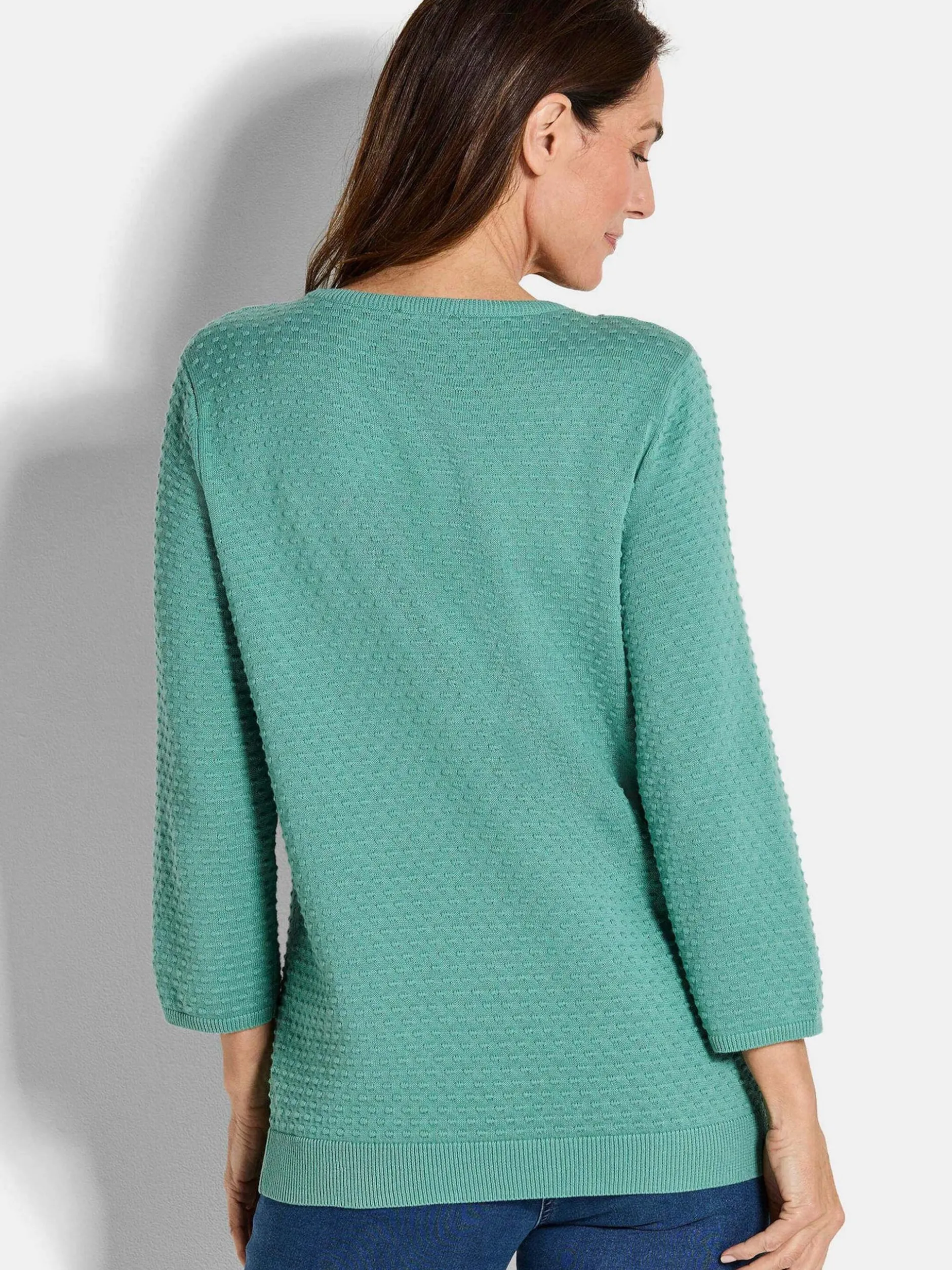 Goldner Damen Pullover in grün - Ausschnitt: Rundhals