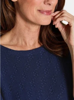 Goldner Damen Pullover in marine - Ausschnitt: U-Boot