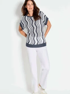 Goldner Damen Pullover in marine - Ausschnitt: U-Boot