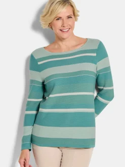 Goldner Damen Pullover in mehrfarbig - Ärmel: langarm