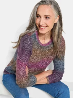 Goldner Damen Pullover in mehrfarbig - Ärmel: langarm