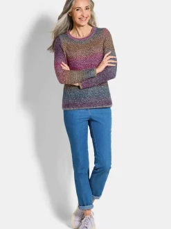 Goldner Damen Pullover in mehrfarbig - Ärmel: langarm