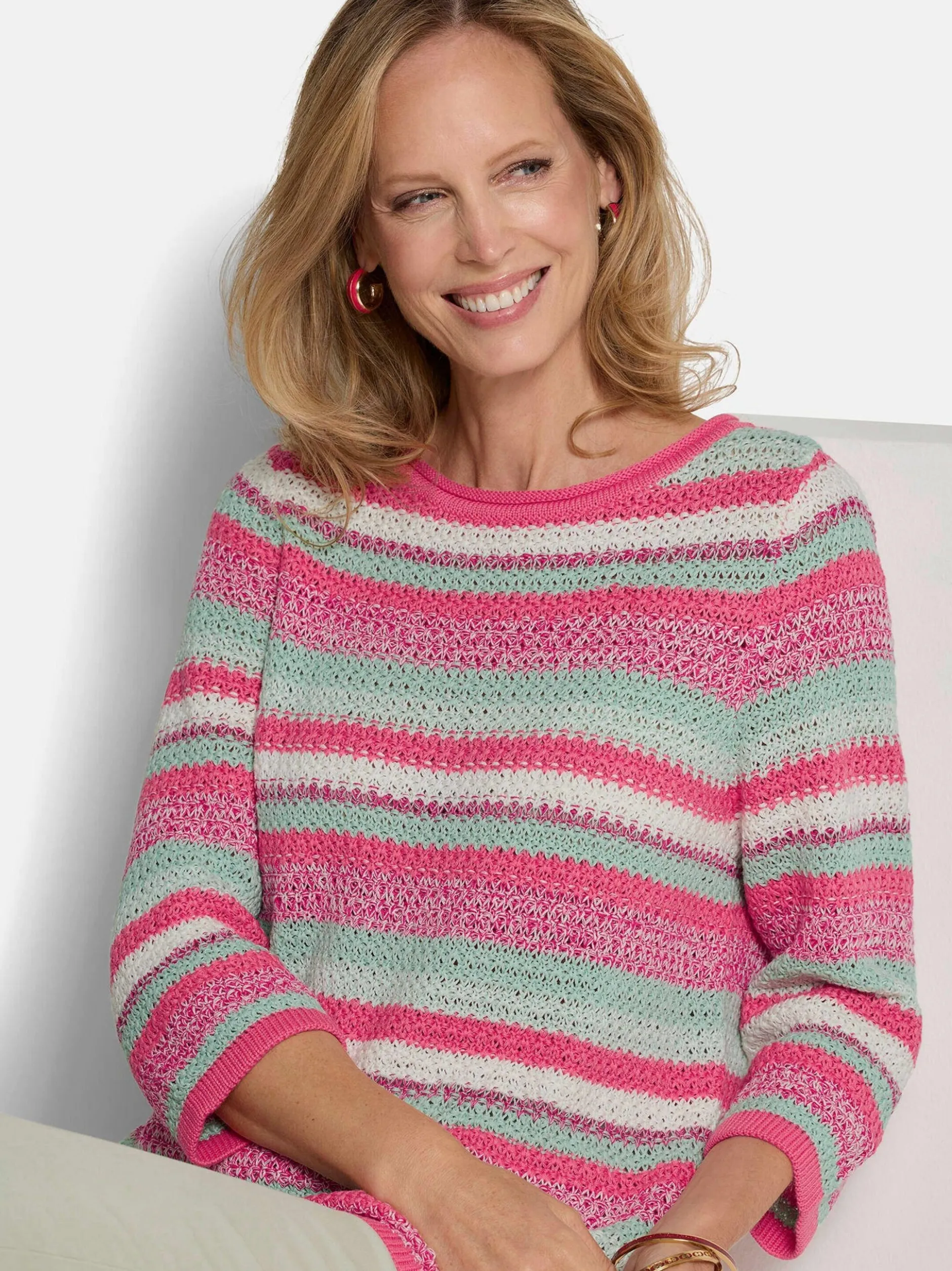 Goldner Damen Pullover in pink - Ausschnitt: Rundhals