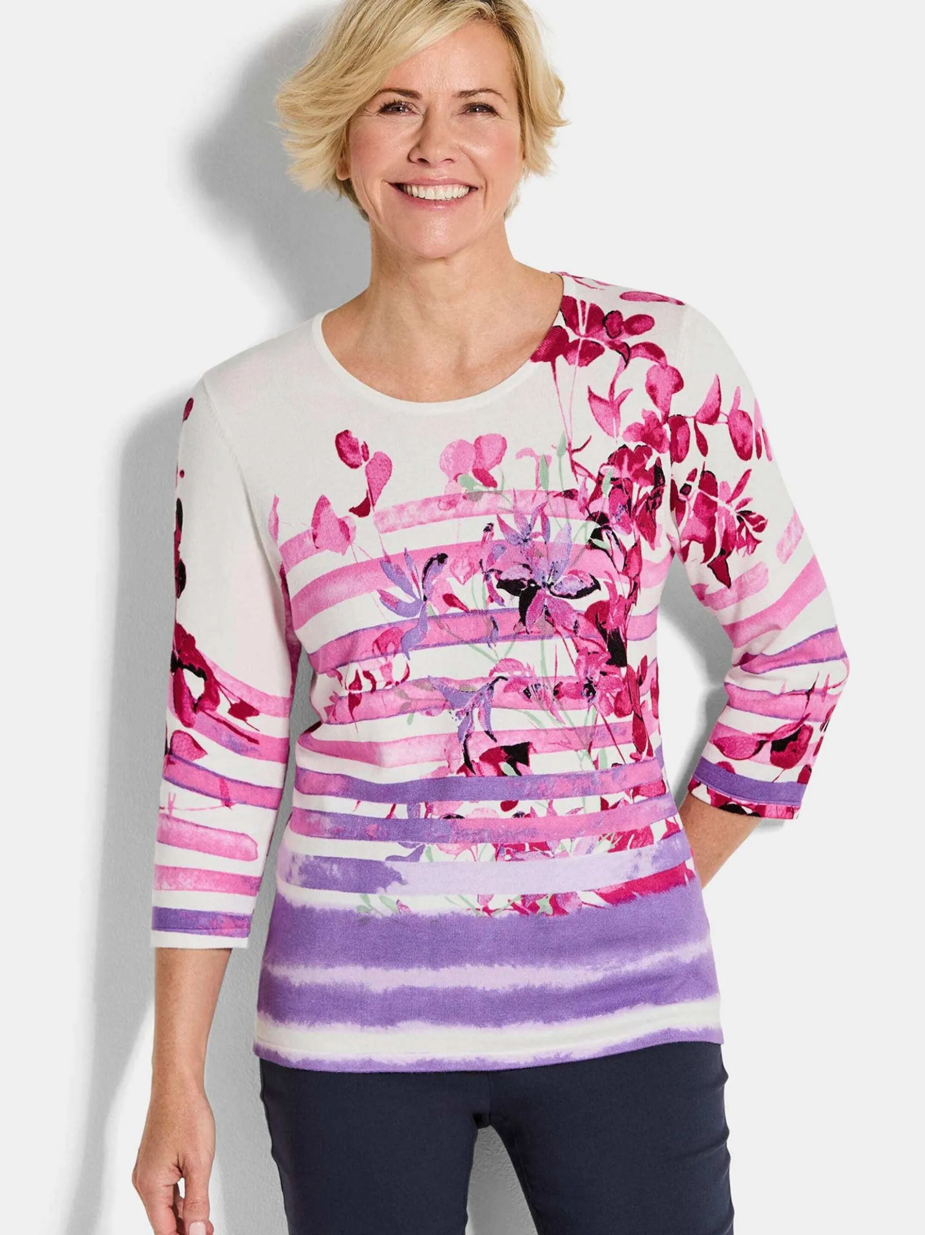 Goldner Damen Pullover in rosa - Ausschnitt: Rundhals