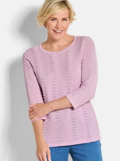 Goldner Damen Pullover in rosa - Ausschnitt: U-Boot