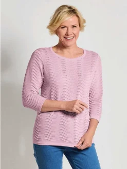 Goldner Damen Pullover in rosa - Ausschnitt: U-Boot
