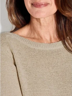 Goldner Damen Pullover - Kurzgröße in beige