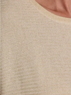 Goldner Damen Pullover - Kurzgröße in weiß