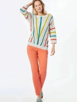Goldner Damen Pullover - Kurzgröße in weiß