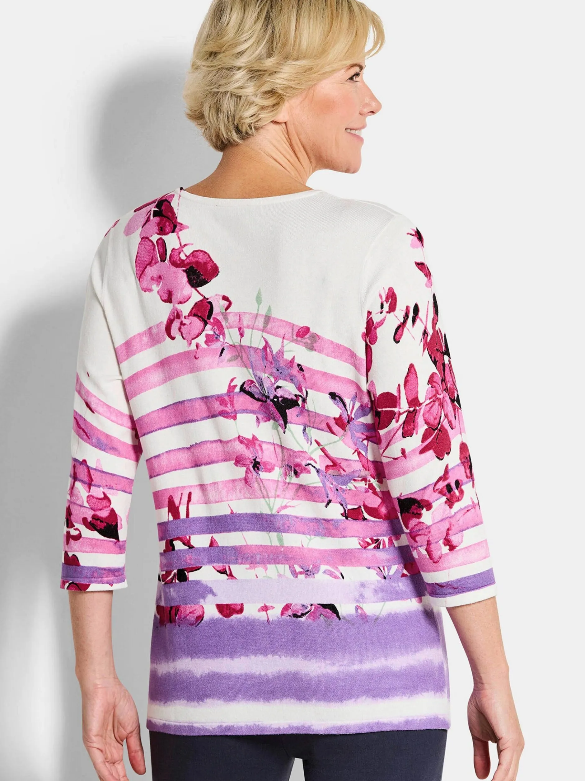 Goldner Damen Pullover - Kurzgröße in rosa