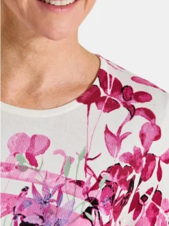 Goldner Damen Pullover - Kurzgröße in rosa