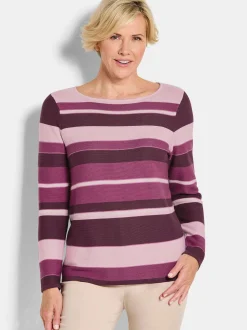 Goldner Damen Pullover - Kurzgröße in rosa