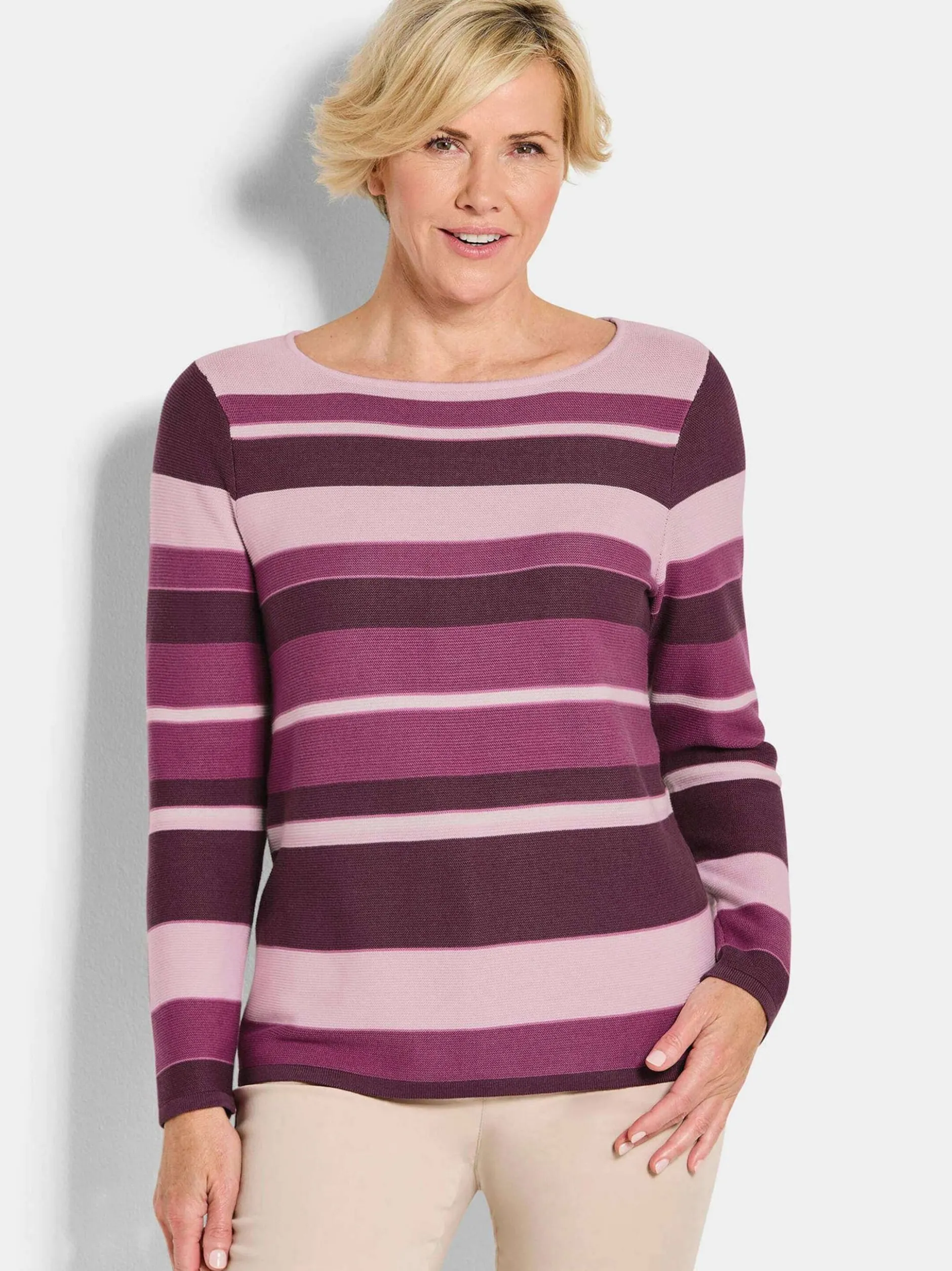 Goldner Damen Pullover - Kurzgröße in rosa
