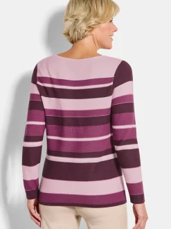 Goldner Damen Pullover - Kurzgröße in rosa