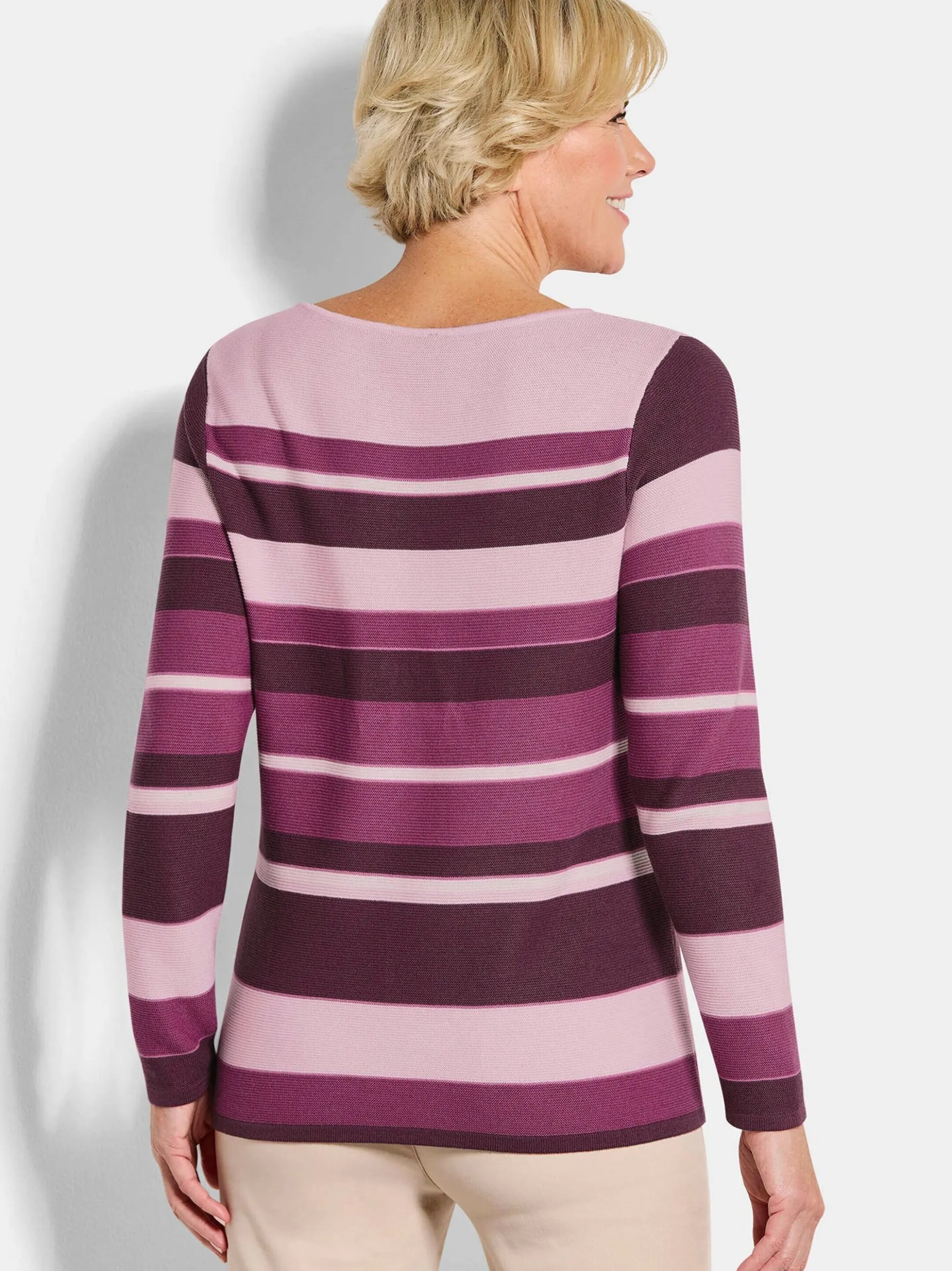 Goldner Damen Pullover - Kurzgröße in rosa