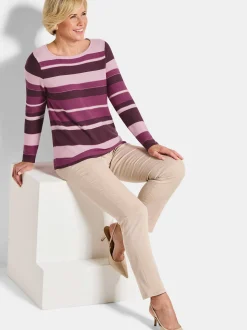 Goldner Damen Pullover - Kurzgröße in rosa