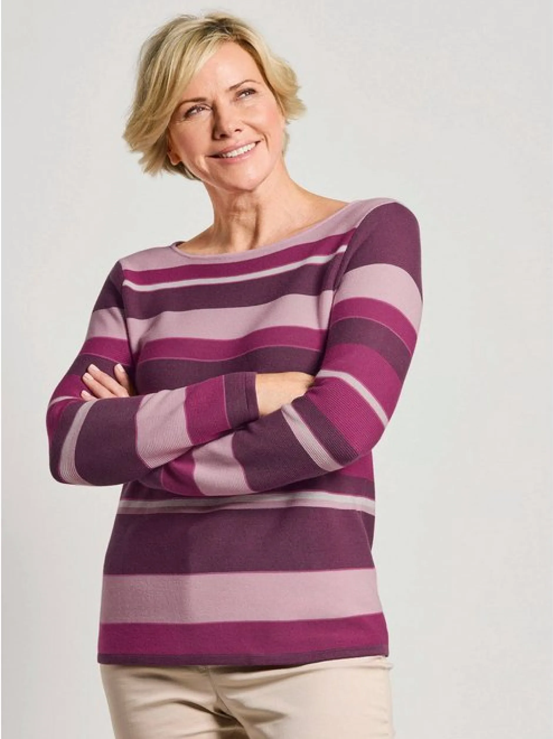 Goldner Damen Pullover - Kurzgröße in rosa