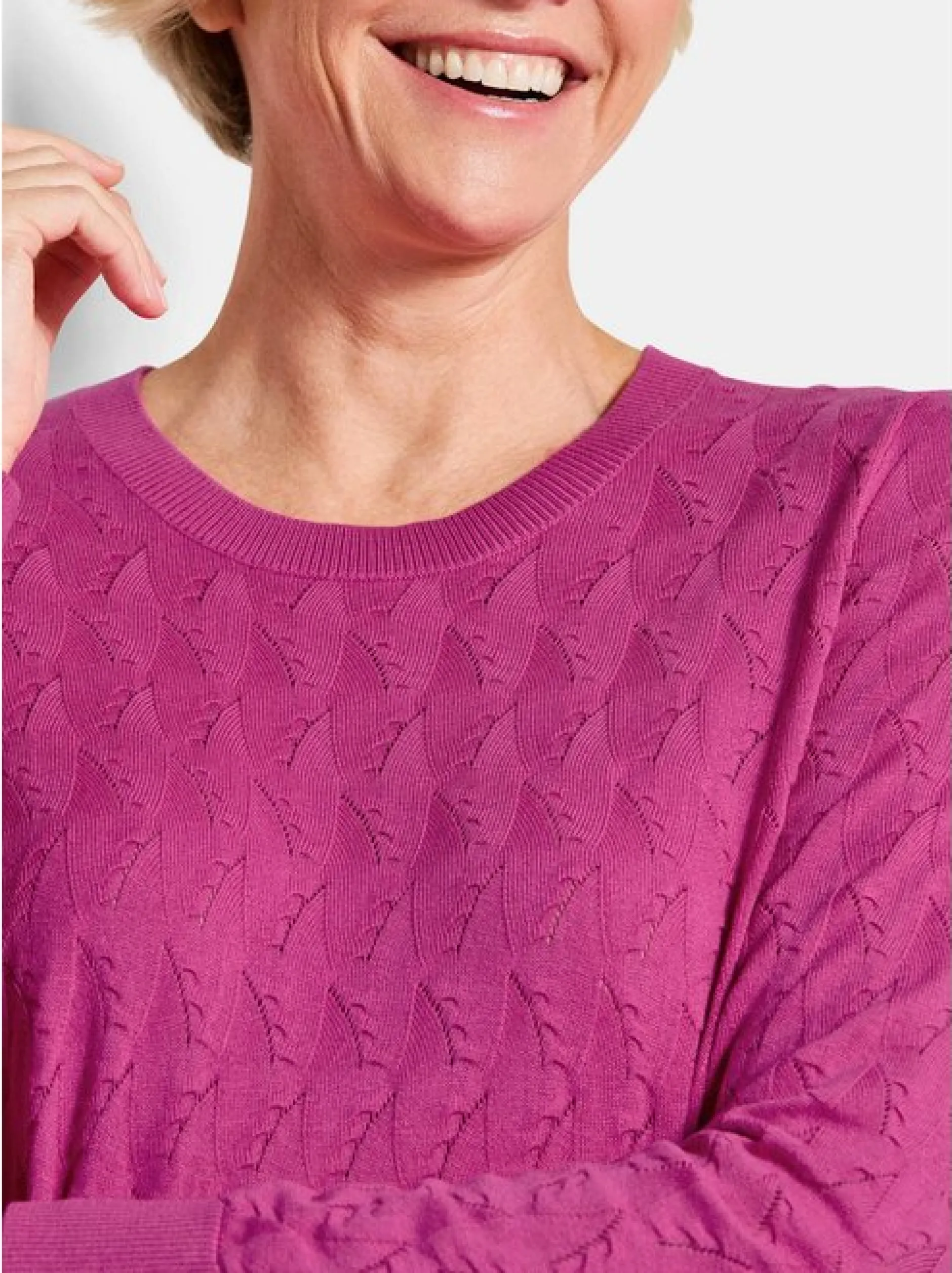 Goldner Damen Pullover - Kurzgröße in aubergine