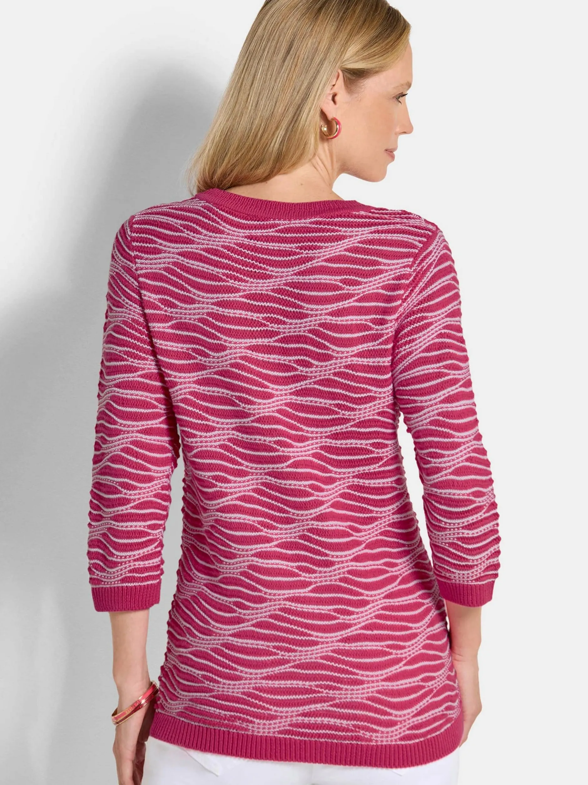 Goldner Damen Pullover - Kurzgröße in pink