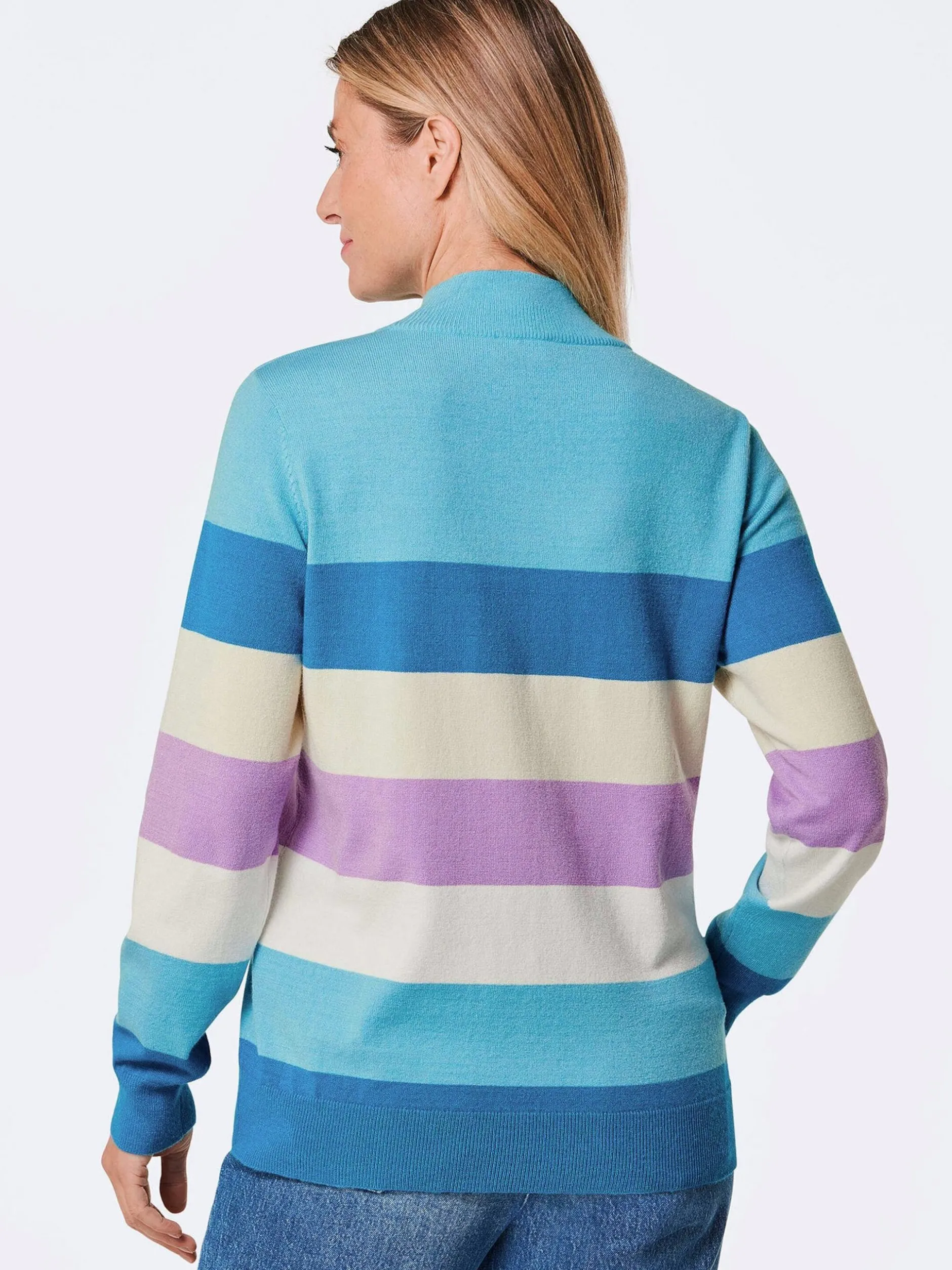 Goldner Damen Pullover - Kurzgröße in blau
